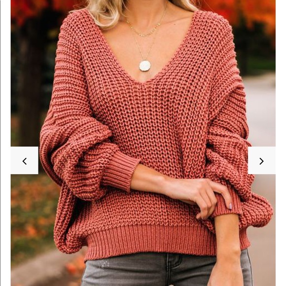 VICI Oversized chunky V neck sweater - Picture 5 of 7